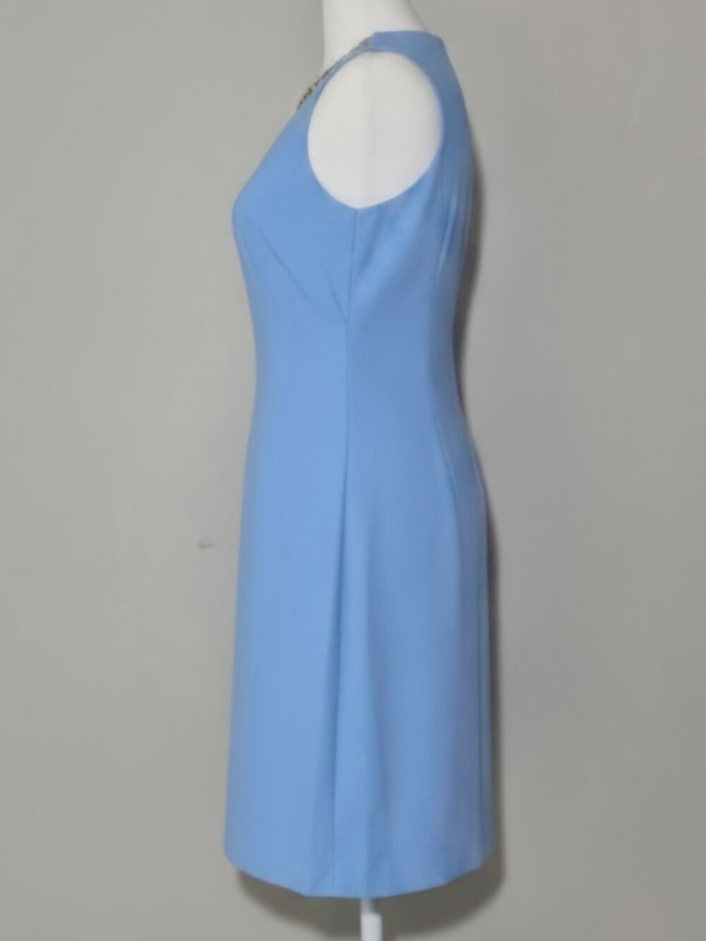 Lilly Pulitzer Blue Textured Sleeveless Dress with Gold Embroidery Size 00 - Picture 9 of 13